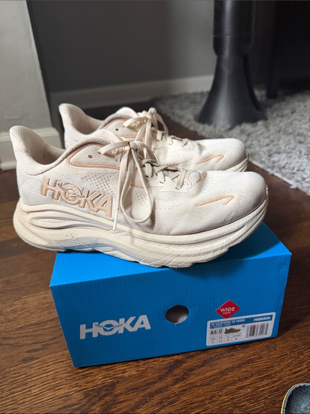 Hoka Women's Beige/Ivory Athletic Running Shoes